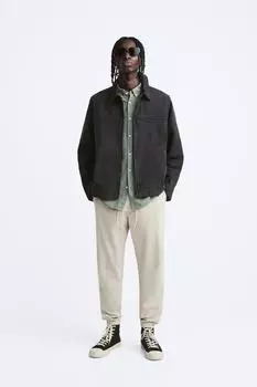 Брюки с поясной посадкой ZARA, бежевый