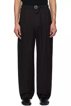 Брюки с поясом и манжетами на резинке Amomento, черный