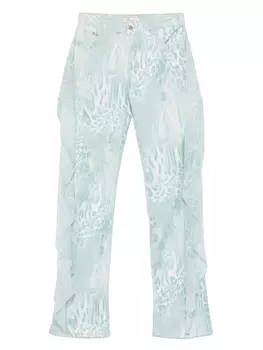 Брюки с принтом Blumarine, синий