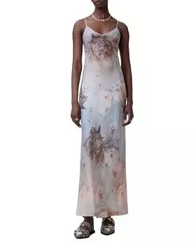 Брюки с принтом "Bryony" макси-платье ALLSAINTS, синий