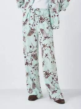 Брюки с принтом флоксовой пальмы John Lewis, синий/разноцветный