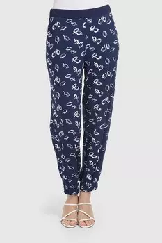 Брюки с принтом и эластичной талией Helmidge, белый