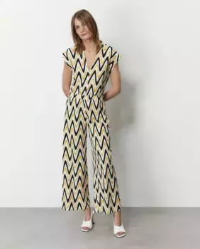 Брюки с принтом и текстурой Sfera, горчичный