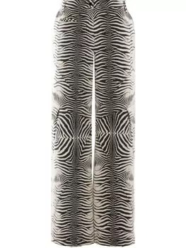 Брюки с принтом тигрицы Roberto Cavalli, белый