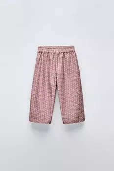 Брюки с принтом ZARA, розовый