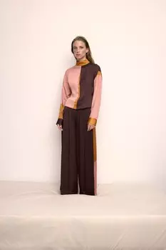 Брюки с принтом ZARA, темно-бордовый