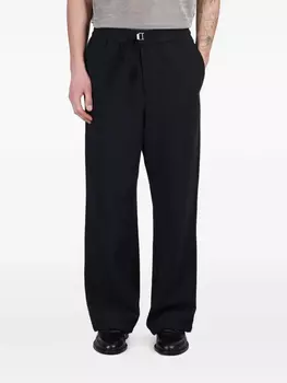 Брюки с пряжками-логотипами AMI Paris, черный