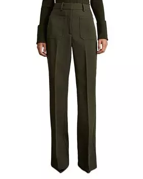Брюки с расклешенными штанинами REISS, зеленый