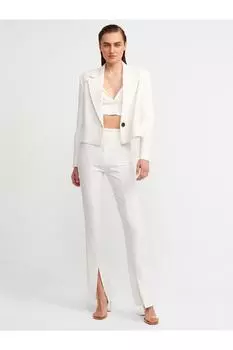 Брюки с разрезами-белый Dilvin