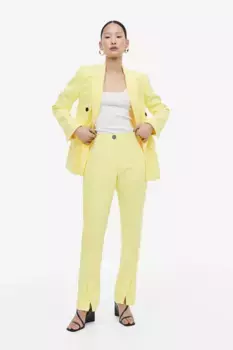 Брюки с разрезами на концах ног H&M, желтый