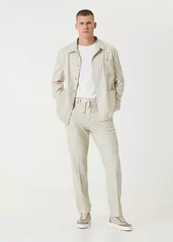 Брюки с рисунком Network, бежевый