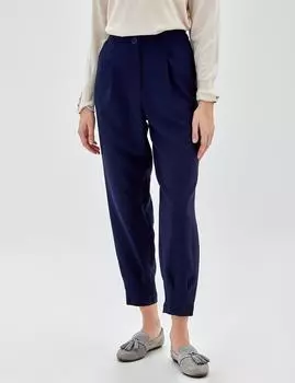 Брюки с рюшами и рюшами Темно-синие Kayra