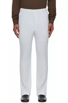Брюки с сетчатыми вставками Homme Pliss Issey Miyake, серый
