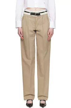Брюки с широким поясом Hommegirls, хаки