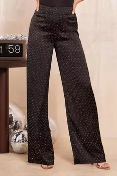 Брюки с широкими штанинами Hotfix sparkle Friends Like These, черный