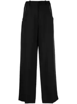 Брюки с широкими штанинами и вырезами Mugler, черный