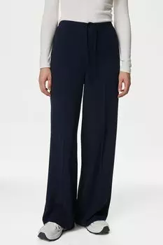Брюки с широкими штанинами и завышенной талией Marks & Spencer, синий
