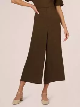 Брюки с широкими штанинами в складку Adrianna Papell, цвет Chocolate Walnut