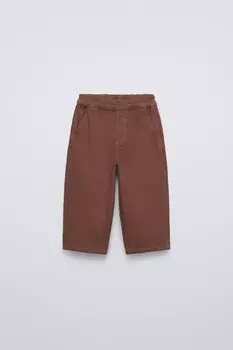 Брюки с шитьем donald duc disney ZARA, цвет brick