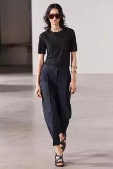 Брюки с стротами ZARA, темно-синий