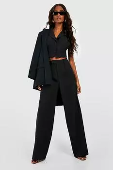 Брюки с свободным кроем и широкими штанинами Boohoo, черный