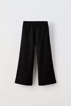 Брюки с тектурой ZARA, черный
