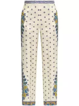 Брюки с узором пейсли ETRO, белый