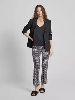 Брюки с узором по всей поверхности и эластичным поясом Cambio, черный