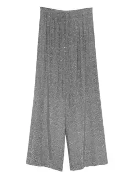 Брюки с узором в елочку и пайетками Ermanno Scervino, черный