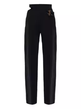Брюки с вырезами и пряжками Versace Jeans Couture, черный