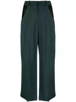 Брюки с вырезами и широкими штанинами Mugler, зеленый