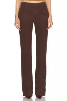 Брюки с вырезом Saint Laurent, цвет Bitter Chocolate
