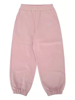Брюки с вышитым логотипом Fendi Kids, розовый