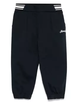 Брюки с вышитым логотипом Moncler Enfant, синий