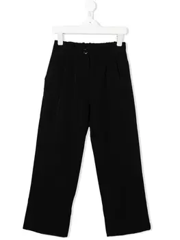 Брюки с вышитым логотипом Pinko Kids, черный