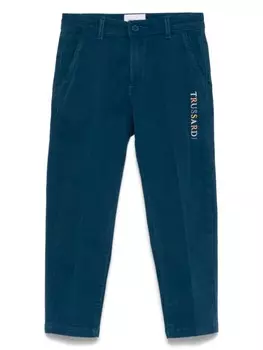Брюки с вышитым логотипом TRUSSARDI JUNIOR, синий
