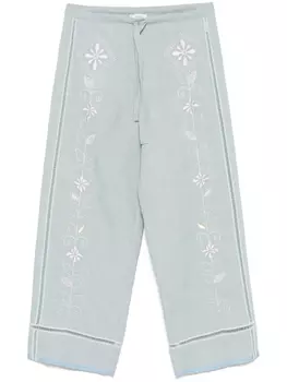 Брюки с вышивкой Forte Forte, синий