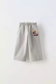 Брюки с вышивкой минни маус disney ZARA, серый мергель