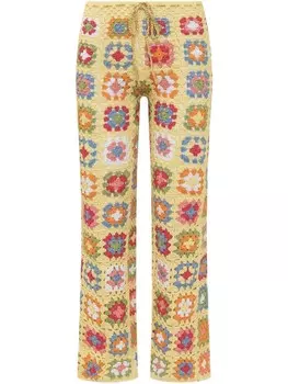 Брюки с вышивкой MIXIK, желтый