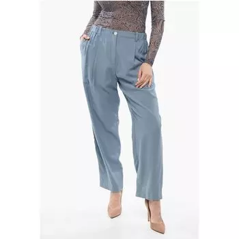 Брюки с высокой талией и плиссированной отделкой Kenzo, Blue