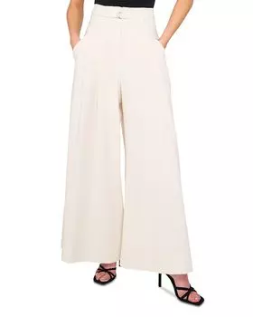 Брюки с высокой талией и поясом CeCe, белый