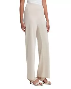 Брюки с высокой талией из крепа по косой Vince, слоновая кость/кремовый