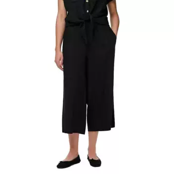 Брюки с высокой талией Pieces Pia Culotte Wide Leg, черный