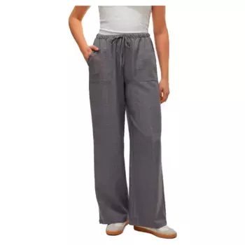 Брюки с высокой талией Vero Moda Melaney Loose, серый