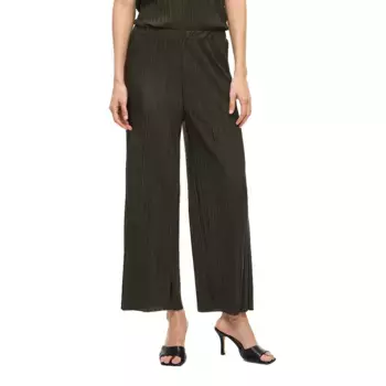 Брюки с высокой талией Vila Plisa Culotte, зеленый