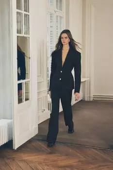 Брюки с высокой талией ZARA, черный