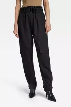 Брюки с зауженным кроем и завышенной талией G-Star Raw, черный