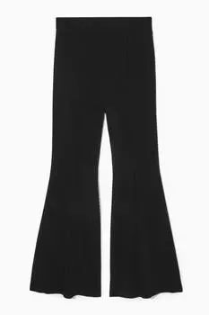 Брюки с завязками и расклешенными ногами COS, черный