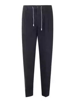 Брюки с завязками на талии Eleventy, синий