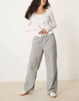 Брюки с завязками на талии серого цвета ASOS DESIGN